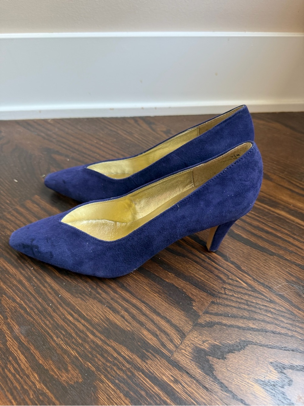 J. Renee Navy Suede Pointed-Toe Pumps